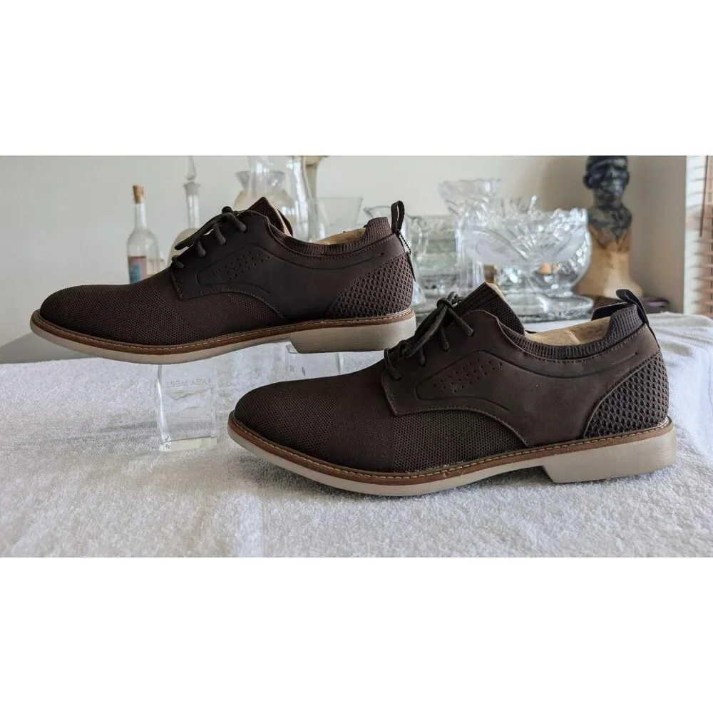 Mark Nason Clubman Westside Oxford 13 Chocolate Brown Knit Leather